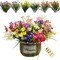 12 Bundles Artificial Wild Flowers Daisy Plant Lifelike UV Resistant Fake Plastic Flowers Indoor Outside Hanging Plants Mixed Colors Garden Party Holiday Home Office (12) 4.72"D x 4.72"W x 13.78"H